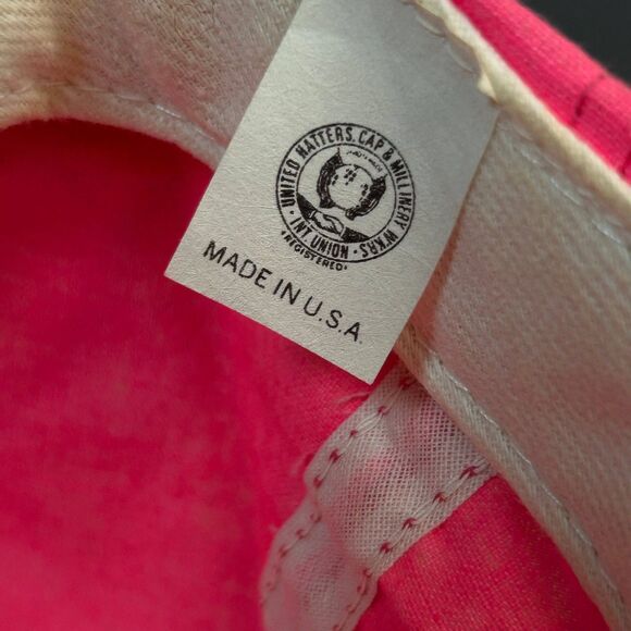 Vintage Iowa Hat Pink Cap USA Made Union Tag Embroidered State Map Retro - Picture 3 of 8